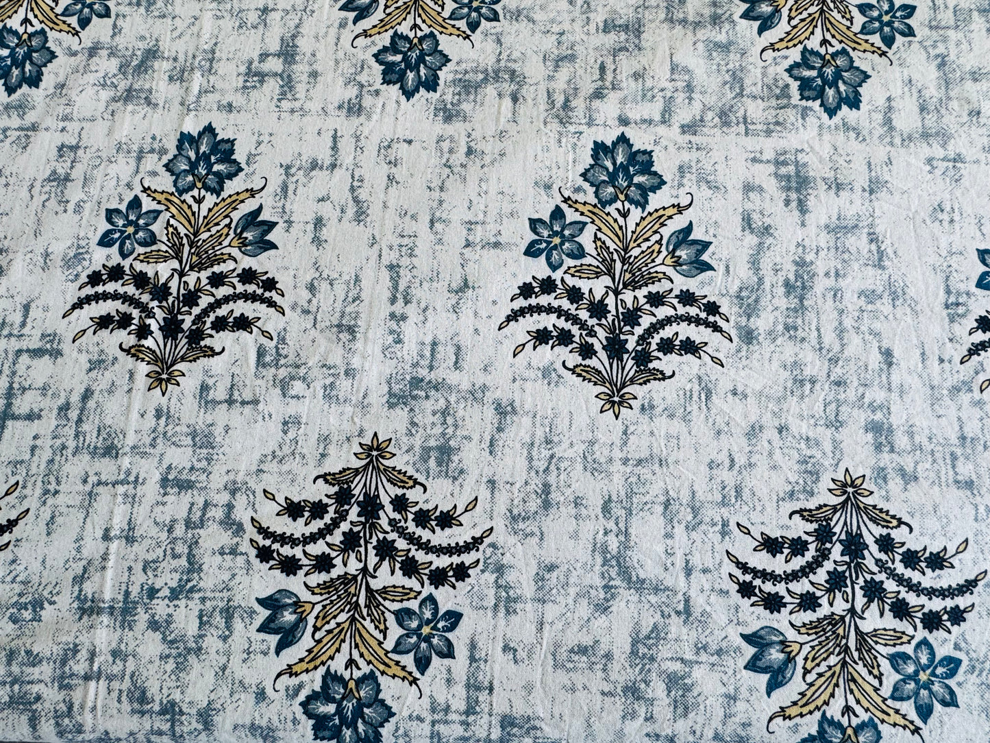 Hand-Block Printed Cotton Queen Bedsheet – Jaipur Floral Paisley | Aayamora